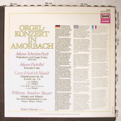 Bach / Pachelbel / Händel / Mozart: Orgelkonzert In Amorbach, Ri, Europa (1242), D Typ: LP Best.-Nr.: L3536 Preis: 6,00 Euro