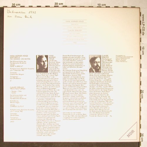 Henze,Hans Werner / Debussy: Barcarola / Trois Nocturnes, NDR (F 668 120), D, woc, 1982 Typ: LP Best.-Nr.: L3554 Preis: 12,50 Euro