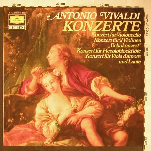 Vivaldi,Antonio: Konzerte, fürVioloncello,2Violinen., D.Gr. Resonance (2535 200), D, 1976 Typ: LP Best.-Nr.: L3557 Preis: 6,00 Euro
