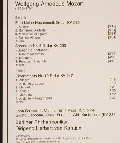 Mozart,Wolfgang Amadeus: Abendliche Serenade,KV 525,239,247, D.Gr.Favorit(2535 605), D, Ri, 1978 - LP - L3561 - 4,00 Euro