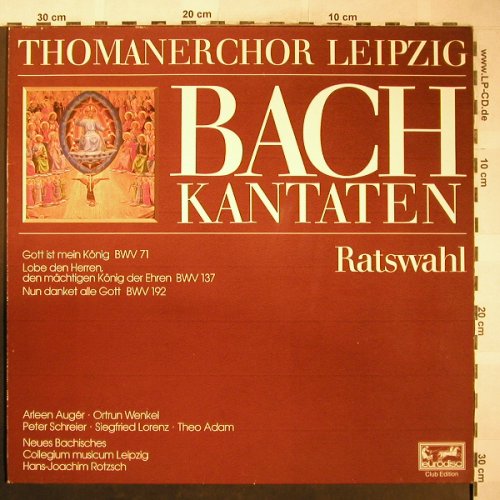 Bach,Johann Sebastian: BWV 71, Kantaten zur Ratswahl, Eurodisc(40 587 8), D, 1984 - LP - L3572 - 6,00 Euro