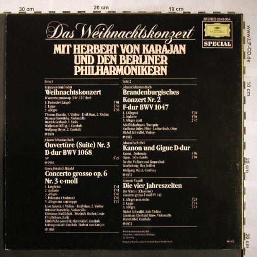 Karajan,H. & Berliner Philhamoniker: Weihnachtskonzert, D.Gr. Special (2545 054), D Typ: LP Best.-Nr.: L3575 Preis: 5,00 Euro
