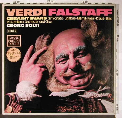 Verdi,Giuseppe: Falstaff, Box, Decca (SMA 25 059 D1-3), D, 1971 Typ: 3LP Best.-Nr.: L3588 Preis: 12,50 Euro