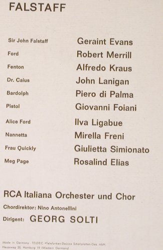 Verdi,Giuseppe: Falstaff, Box, Decca(SMA 25 059 D1-3), D, 1971 - 3LP - L3588 - 12,50 Euro