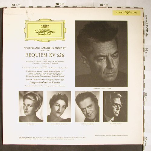 Mozart,Wolfgang Amadeus: Requiem d-moll KV 626, D.Gr. (138 767 SLPM), D Typ: LP Best.-Nr.: L3600 Preis: 7,50 Euro