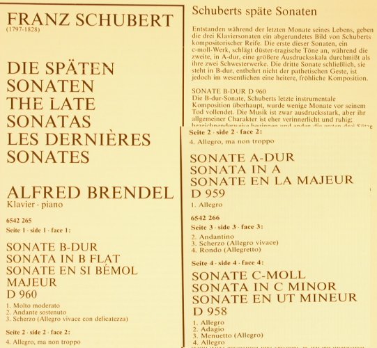 Schubert,Franz: Die Späten Sonaten, D. 958,959,960, Philips (6770 010), NL,Ri,Box, 1972 Typ: 2LP Best.-Nr.: L3604 Preis: 9,00 Euro