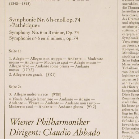 Tschaikowsky,Peter: Sinfonie Nr.6'Pathetique', D.Gr.(2530 350), D, 1974 - LP - L3610 - 6,00 Euro