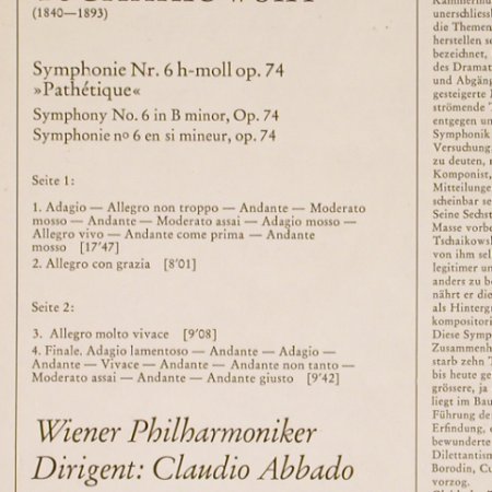 Tschaikowsky,Peter: Sinfonie Nr.6'Pathetique', D.Gr. (2530 350), D, 1974 Typ: LP Best.-Nr.: L3610 Preis: 6,00 Euro
