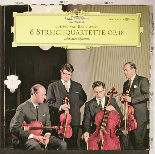 Beethoven,Ludwig van: 6 Streichquartette op.18, D.Gr. Musterplatte(LPM 18 531/33), D,Mono, 1962 - 3LP - L3625 - 40,00 Euro