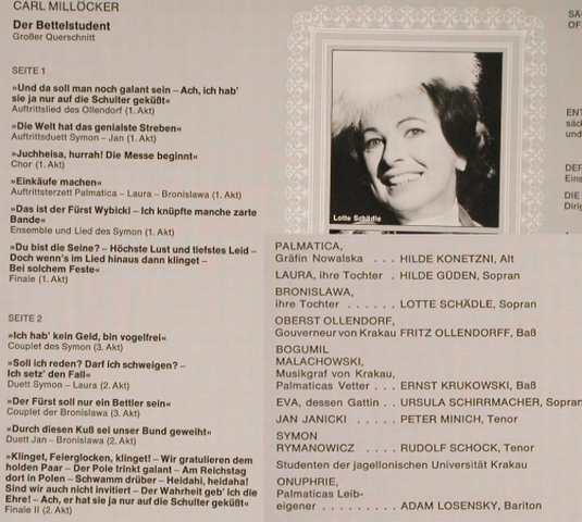 Millöcker,Carl: Der Bettelstudent -gr.Querschnitt, Ariola(89 887 IE), D, 1976 - LP - L3628 - 6,00 Euro