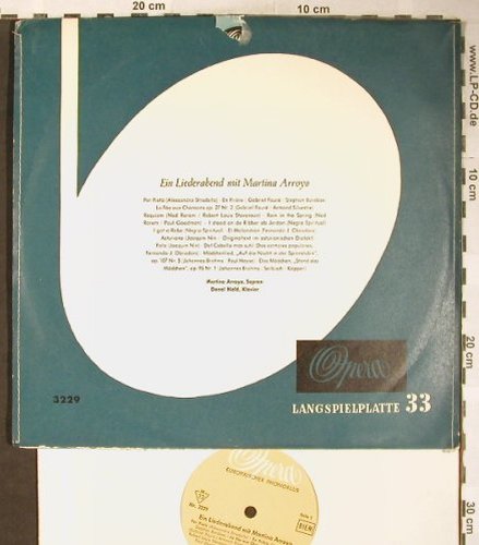 Arroyo,Martina: Ein Liederabend mit, vg+/vg+, Opera (3229), D Typ: 10" Best.-Nr.: L3675 Preis: 5,00 Euro
