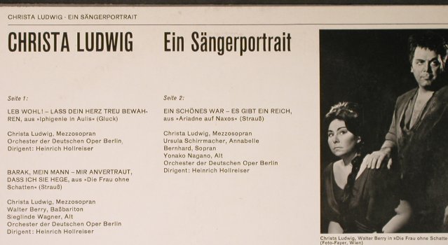 Ludwig,Christa: Ein Sängerportrait, vg+/m-, Eurodisc(60 413), D,  - 10inch - L3676 - 5,00 Euro