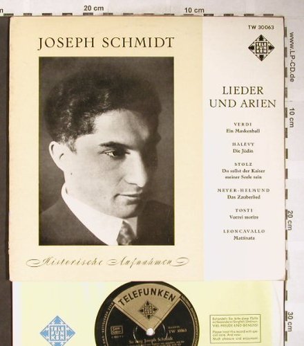 Schmidt,Joseph: Lieder und Arien, Telefunken (TW 30 063), D Typ: 10" Best.-Nr.: L3682 Preis: 6,00 Euro