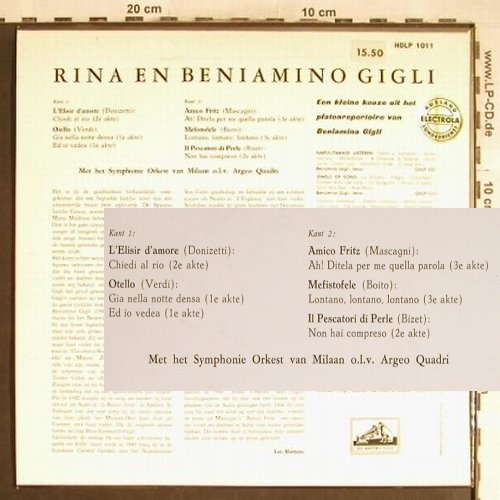 Gigli,Beniamino & Rina: Same, His Masters Voice(HPLP 1011), NL,  - 10inch - L3691 - 12,50 Euro