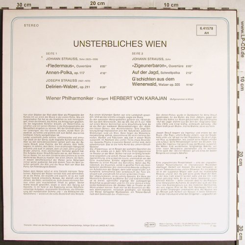 Strauß,Johann & Joseph: Unsterbliches Wien, Decca(6.41578 AH), D, 1960 - LP - L3704 - 4,00 Euro