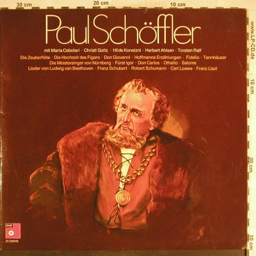 Schöffler,Paul: Same - Bariton, Foc, BASF (22 226948), D, 1976 Typ: 2LP Best.-Nr.: L3734 Preis: 6,00 Euro