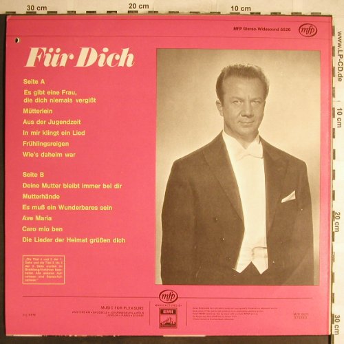 Schock,Rudolf: Für Dich, MFP (5526), D, co Typ: LP Best.-Nr.: L3737 Preis: 5,00 Euro