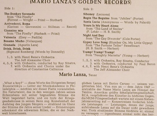 Lanza,Mario: Das war M.L., Golden Records, RCA(LPM 9921), D,Mono,  - LP - L3747 - 7,50 Euro