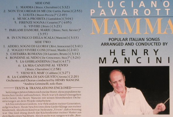 Pavarotti,Luciano: Mamma, cond.by Henry Mancini, Decca (6.43090 AZ), D, 1984 Typ: LP Best.-Nr.: L3765 Preis: 6,00 Euro