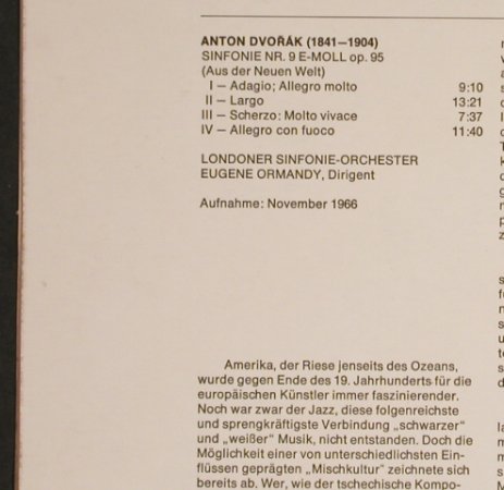 Dvorak,Antonin: Symphonie  Nr.9 e-moll op 95,m-/vg+, CBS(61053), D,Ri, 1974 - LP - L3770 - 5,00 Euro