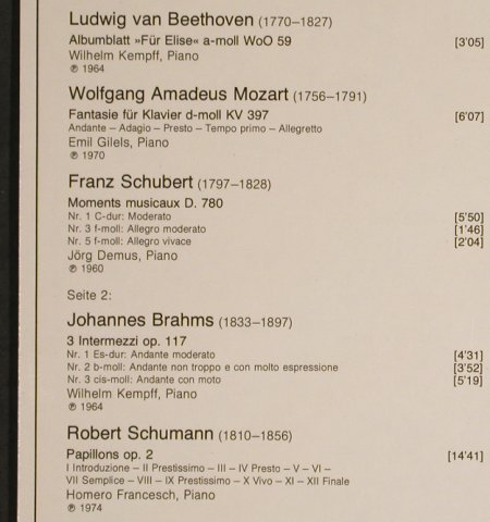 V.A.Für Elise: W.Kempff,E.Gilels,Demus,Francesch, D.Gr.Favorit (2535 608), D, 1978 Typ: LP Best.-Nr.: L3774 Preis: 5,00 Euro