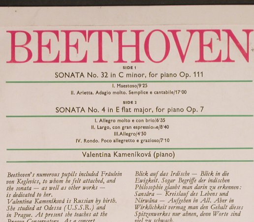 Beethoven,Ludwig van: Piano Sonatas, No.32 c-minor,No.4, Supraphon(1 11 0949 ST), CZ,VG+/VG+, 1970 - LP - L3781 - 6,00 Euro
