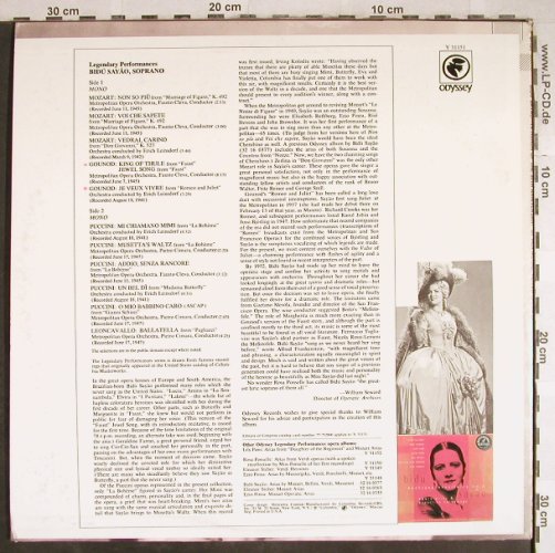 Sayao,Bidu: In Hornor of the 35th Anniversary.., Odyssey(CBS) (Y 31151), US, woc Typ: LP Best.-Nr.: L3794 Preis: 7,50 Euro