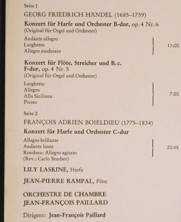 Händel,Georg Friedrich/ F.Boieldieu: Harfenkonzert/Flötenkonzert, Erato(ZL 30536), D, 1977 - LP - L3797 - 4,00 Euro