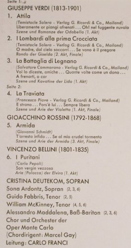 Deutekom,Cristina: singt Bellini, Rossini, Verdi, Philips (6500 096), NL, 1970 Typ: LP Best.-Nr.: L3806 Preis: 9,00 Euro