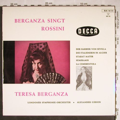 Berganza,Teresa: singt Rossini, Mono, Decca(BLK 16151), D,Stoc,  - LP - L3813 - 7,50 Euro