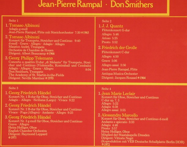 V.A.Barocke Bläserkonzerte: Maurice André,Heinz Holliger,Rampal, Philips (6768 775), D, Foc Typ: 2LP Best.-Nr.: L3835 Preis: 5,50 Euro