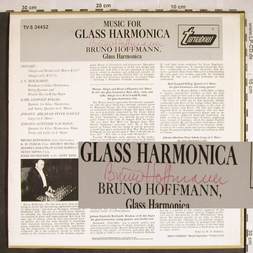 Hoffmann,Bruno: Music for Glass Harmonica, signiert, Turnabout Vox (TV-S 34452), US Typ: LP Best.-Nr.: L3836 Preis: 15,00 Euro