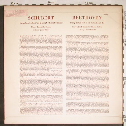 Beethoven,Ludwig van / Schubert: Sinfonie Nr.5 / Unvollendete,vg+/m-, Concert Hall(M-2341), D,  - LP - L3847 - 6,00 Euro