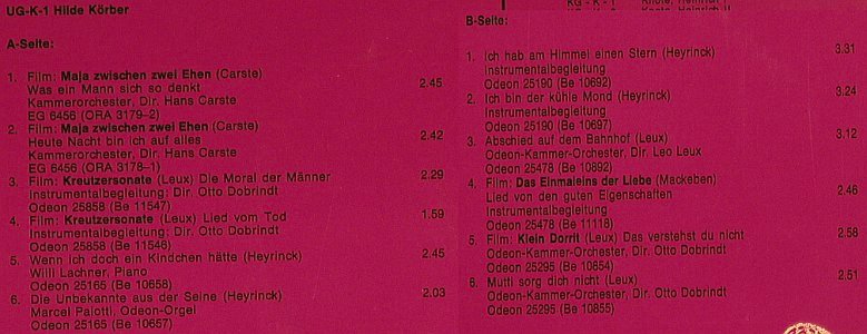 Körber,Hilde: Discophilia-Serie, vg+/m-, Discophilia(UG-K-1), D,  - LP - L3876 - 5,00 Euro