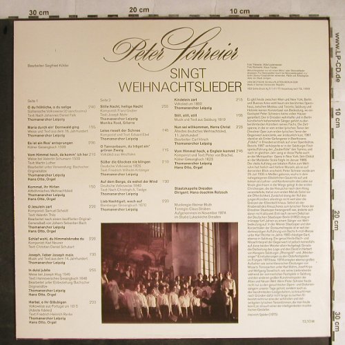 Schreier,Peter: singt Weihnachtslieder, Eterna (8 26 697), DDR, 1975 Typ: LP Best.-Nr.: L3917 Preis: 5,50 Euro