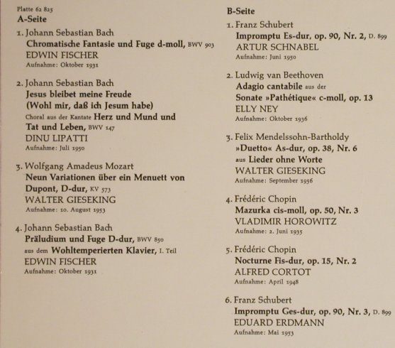 V.A.Unvergessener Klang: Die Grossen Pianisten, 25 Tr.,Foc, Parnass/EMI(62 824), D,  - 2LP - L3946 - 6,00 Euro