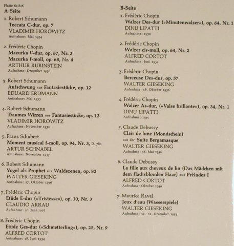 V.A.Unvergessener Klang: Die Grossen Pianisten, 25 Tr.,Foc, Parnass/EMI(62 824), D,  - 2LP - L3946 - 6,00 Euro