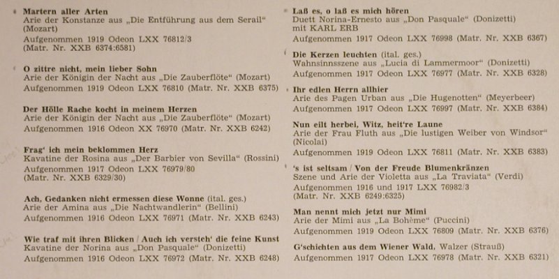 Ivogün,Maria: Lebendige Vergangenheit, LV (LV 67), A Typ: LP Best.-Nr.: L3960 Preis: 6,00 Euro