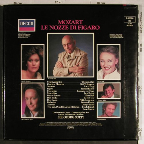 Mozart,Wolfgang Amadeus: Le Nozze Di Figaro, Box, Decca (6.35598 HD), D, 1982 Typ: 4LP Best.-Nr.: L3975 Preis: 20,00 Euro