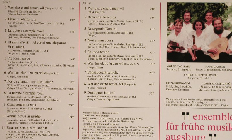 V.A.Camino de Santiago: Musik a.d.Pilgerweg z. Hl.Jacobus, Christophorus (15733.9.), D, Foc, 1986 Typ: LP Best.-Nr.: L4003 Preis: 5,00 Euro