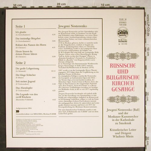 Nesterenko,Jewgeni: Russische&Bulgarische Kirchengesäng, Eterna(725 058), DDR, 1987 - LP - L4018 - 7,50 Euro