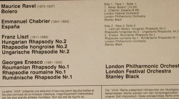 Ravel,Maurice/Chabrier Liszt Enesco: Bolero / Espana/ Ungarischa Rhapsod, Decca Viva!(VIV 17), UK, 1981 - LP - L4027 - 4,00 Euro