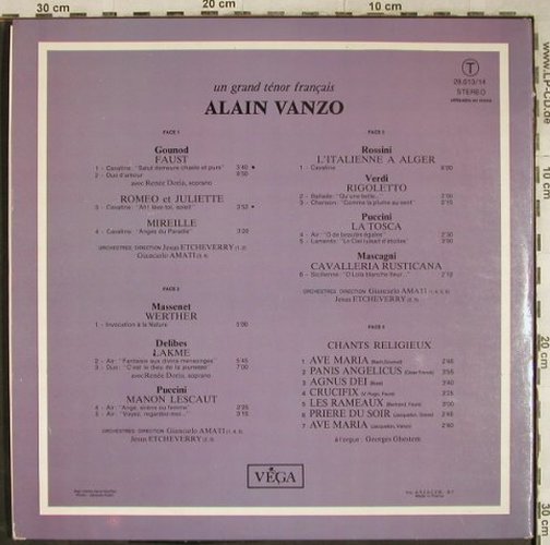 Vanzo,Alain: Un Grand Tenors Francais, Foc, Vega(28.013/14), F, 1969 - 2LP - L4036 - 14,00 Euro