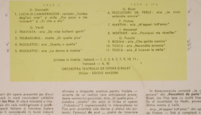 Piso,Ion: Recital Ion Piso,Arii din Opere, Electrecord (ECE-0149), RO,vg+/VG+, 1966 Typ: LP Best.-Nr.: L4037 Preis: 5,00 Euro