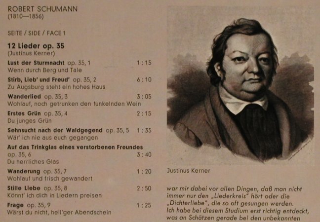 Schumann,Robert: Kerner-Lieder,op.35,Rückert,vPlaten, Eurodisc (88 314 KK), D, 1975 Typ: LP Best.-Nr.: L4058 Preis: 4,00 Euro
