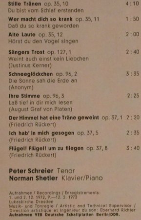 Schumann,Robert: Kerner-Lieder,op.35,Rückert,vPlaten, Eurodisc(88 314 KK), D, 1975 - LP - L4058 - 4,00 Euro