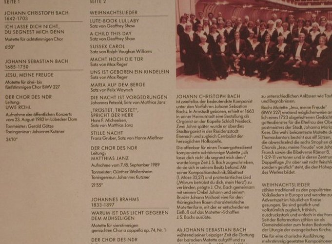 Chor des NDR: Weihnachtslieder, NDR(HM 998-1), D, 1989 - LP - L4062 - 9,00 Euro