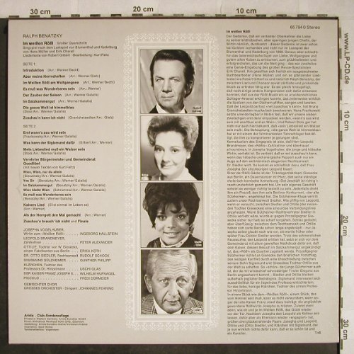 Benatzky,Ralf: Im Weissen Rössl-Gr.Querschnitt, Ariola(65 794 0), D, Club Ed, 1977 - LP - L4071 - 4,00 Euro