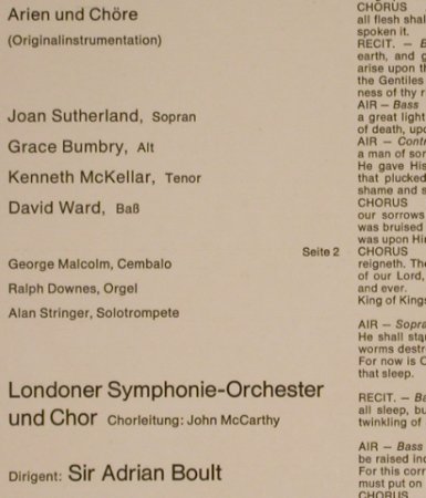 Händel,Georg Friedrich: Messias-Chöre & Arien, Decca Meister der Musik(SMD 1149), D,  - LP - L4073 - 5,00 Euro
