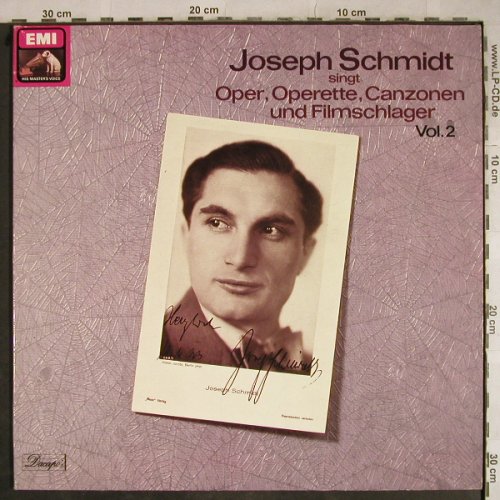 Schmidt,Joseph: Oper,Operette,Canzonen&Films.Vol.2, EMI/Dacapo, D, m-/vg+ Typ: 2LP Best.-Nr.: L4081 Preis: 9,00 Euro